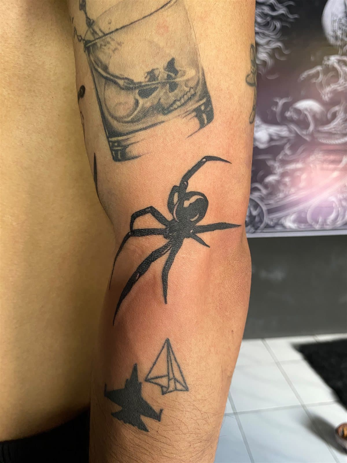 Skull, spider & geometric collection, forearm