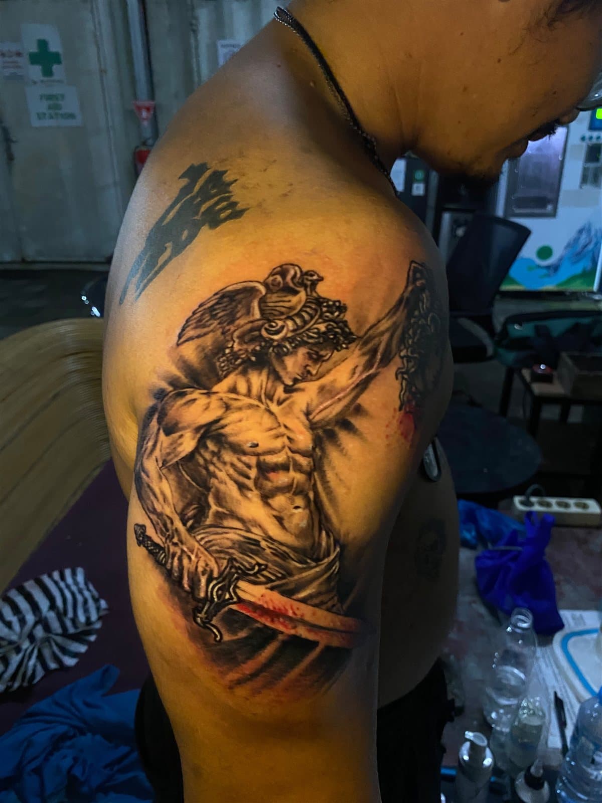 Winged warrior, shoulder